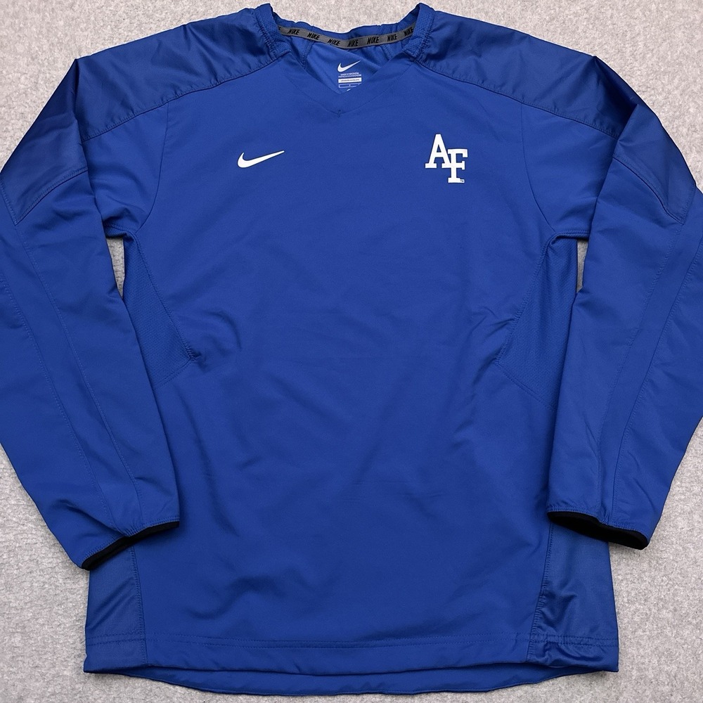 Nike Air Force Falcons Pullover Windbreaker Mens Small Blue V-Neck NCAA Football